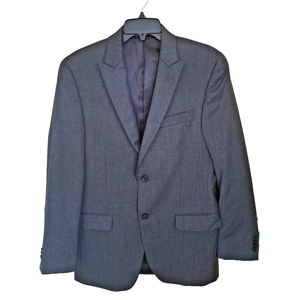 Alfani Macy's Mens Store Charcoal Sport Coat Blazer 100% Wool Size 38R Pre-owned